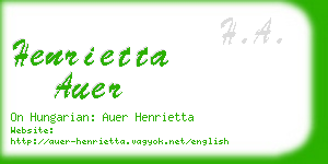 henrietta auer business card